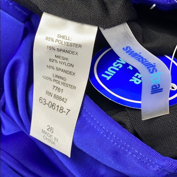 Swimsuits For All Plus Royal Blue Swim Dress - Picture 10 of 12